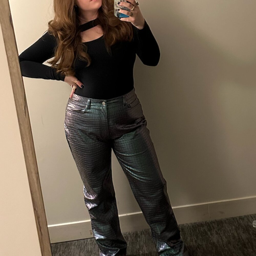 Parade Cutout One-Shoulder Bodysuit Bundle | Black, Red & Purple | Size L